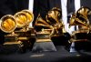 LOS ANGELES, CA - FEBRUARY 12:  A detailed view of the GRAMMY awards in the press room at the 54th Annual GRAMMY Awards at Staples Center on February 12, 2012 in Los Angeles, California.  (Photo by Kevork Djansezian/Getty Images)