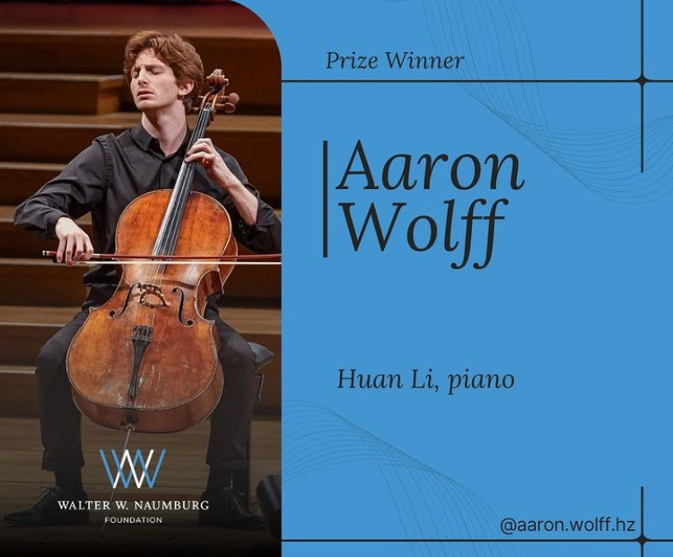 DMA cellist Aaron Wolff named a prize winner of the 2024 Naumburg